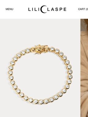 Lili Claspe Gold Reese Tennis Bracelet 6”